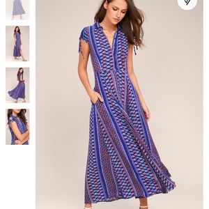 Lulus - royal blue maxi/midi dress - M